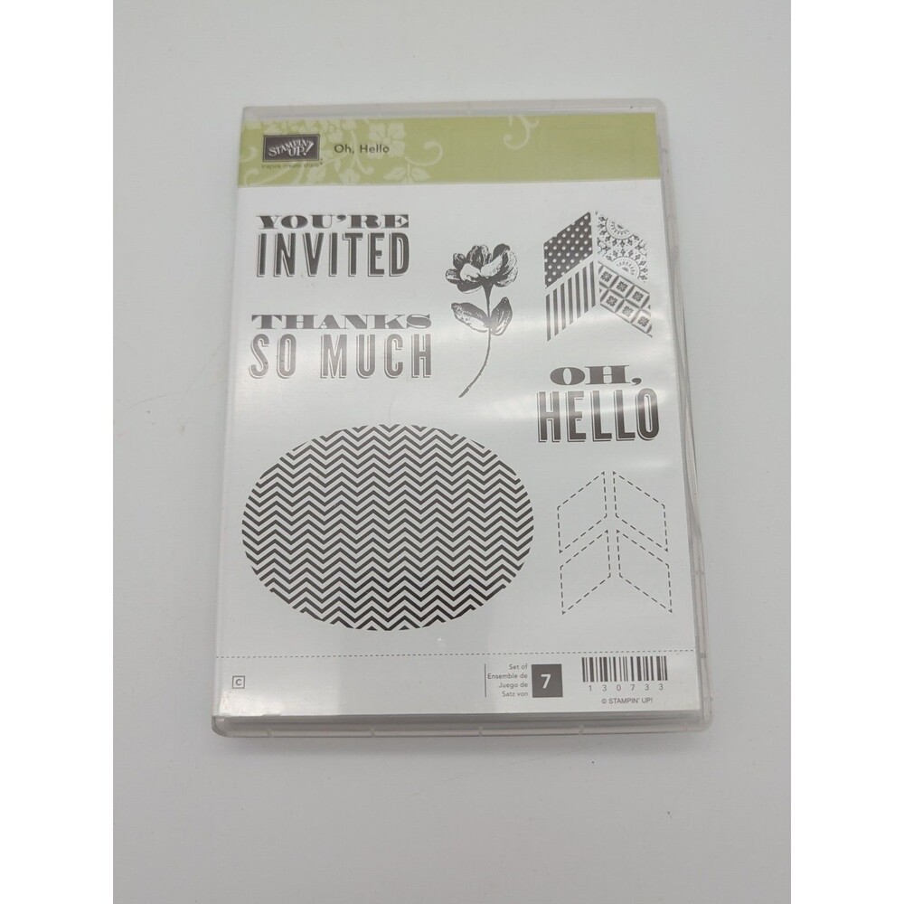 Stampin Up! Oh, Hello Rubber Cling Stamp Set